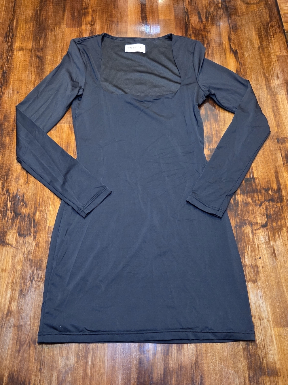 Princess Polly Back In Time Long Sleeve Mini Dress Black SZ 4 Preppy Going out
